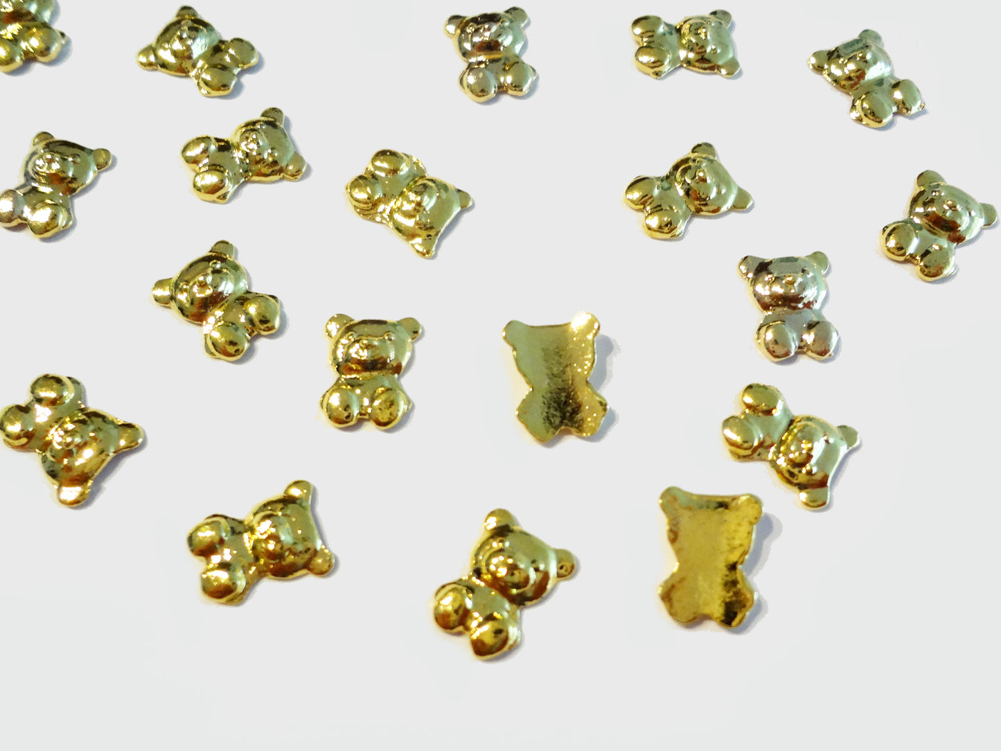 8x6mm 3D Gold Teddy Bear
