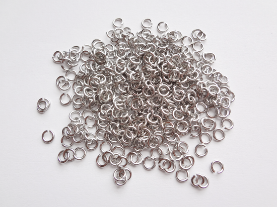 0.7 x 3.5mm Silver Open Jump Rings, 22 gauge