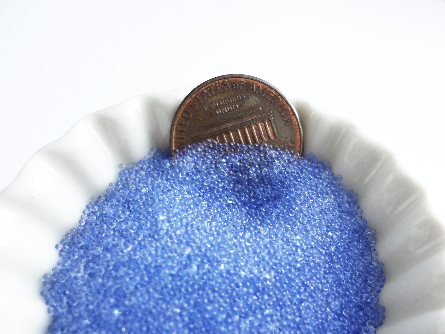 0.6-0.8mm PERIWINKLE BLUE Transparent Microbeads