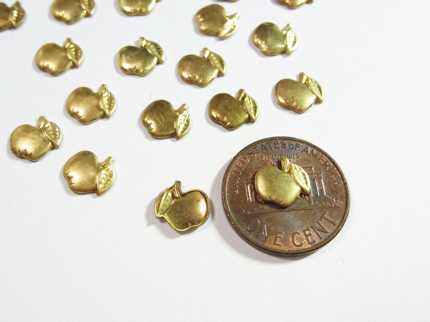 8mm Raw Brass Gold Apple