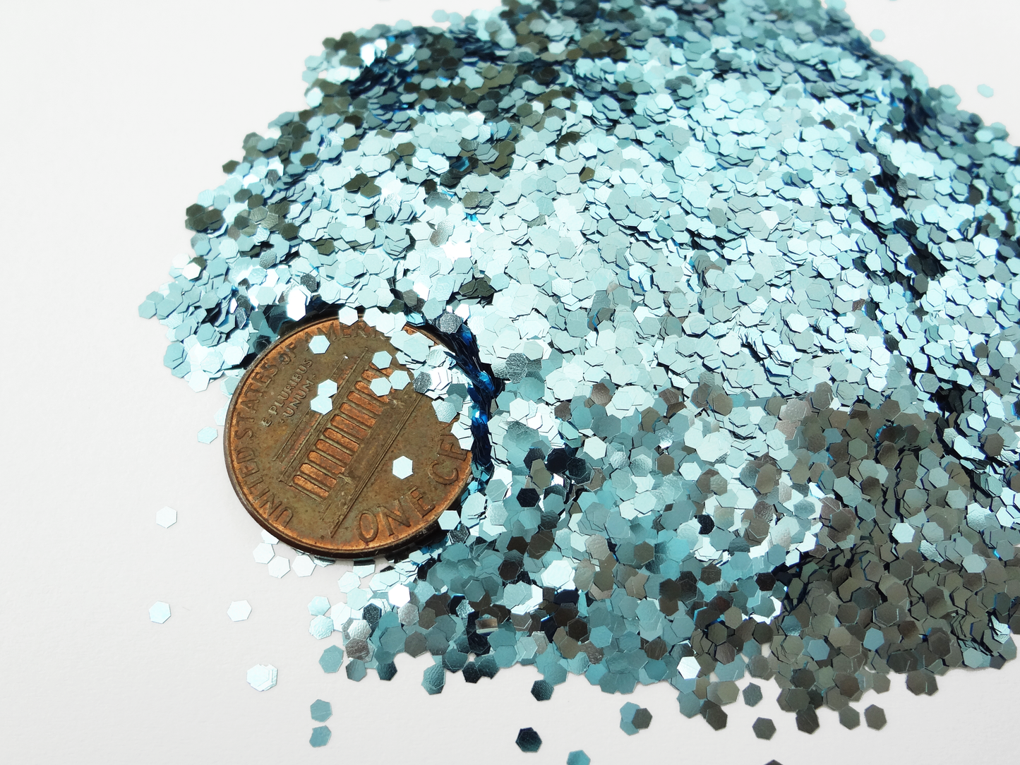 Angel Blue Loose Glitter, .060" Hex, 1.5mm, 1/16