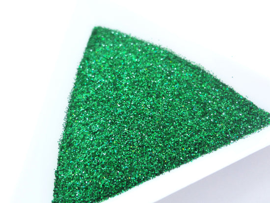 Load image into Gallery viewer, Holographic Laser Green Loose Ultra Fine Glitter, .008&amp;quot; Hex, 0.2mm 1/128
