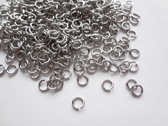 0.7 x 4mm Silver Open Jump Rings, 22 gauge