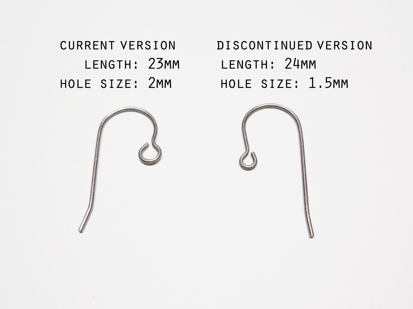 23mm Raw Titanium Ear Wire, 21 gauge Nickel Free Hypoallergenic Earrin –  decopopshop