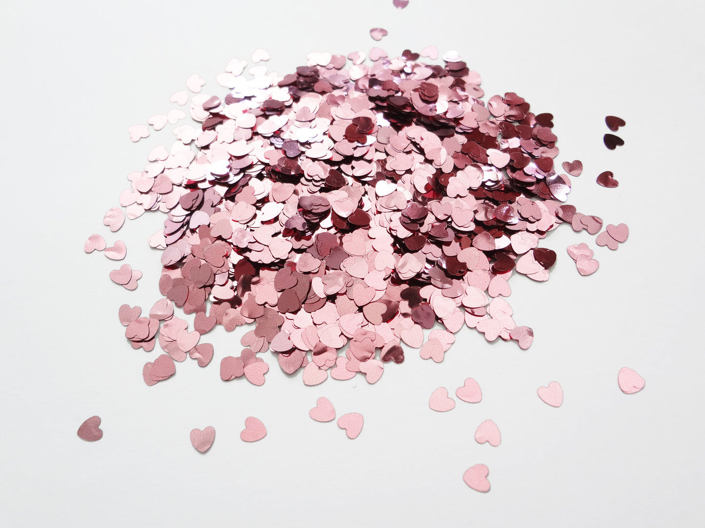 Sweet Pink Heart Shape Glitter, 3mm