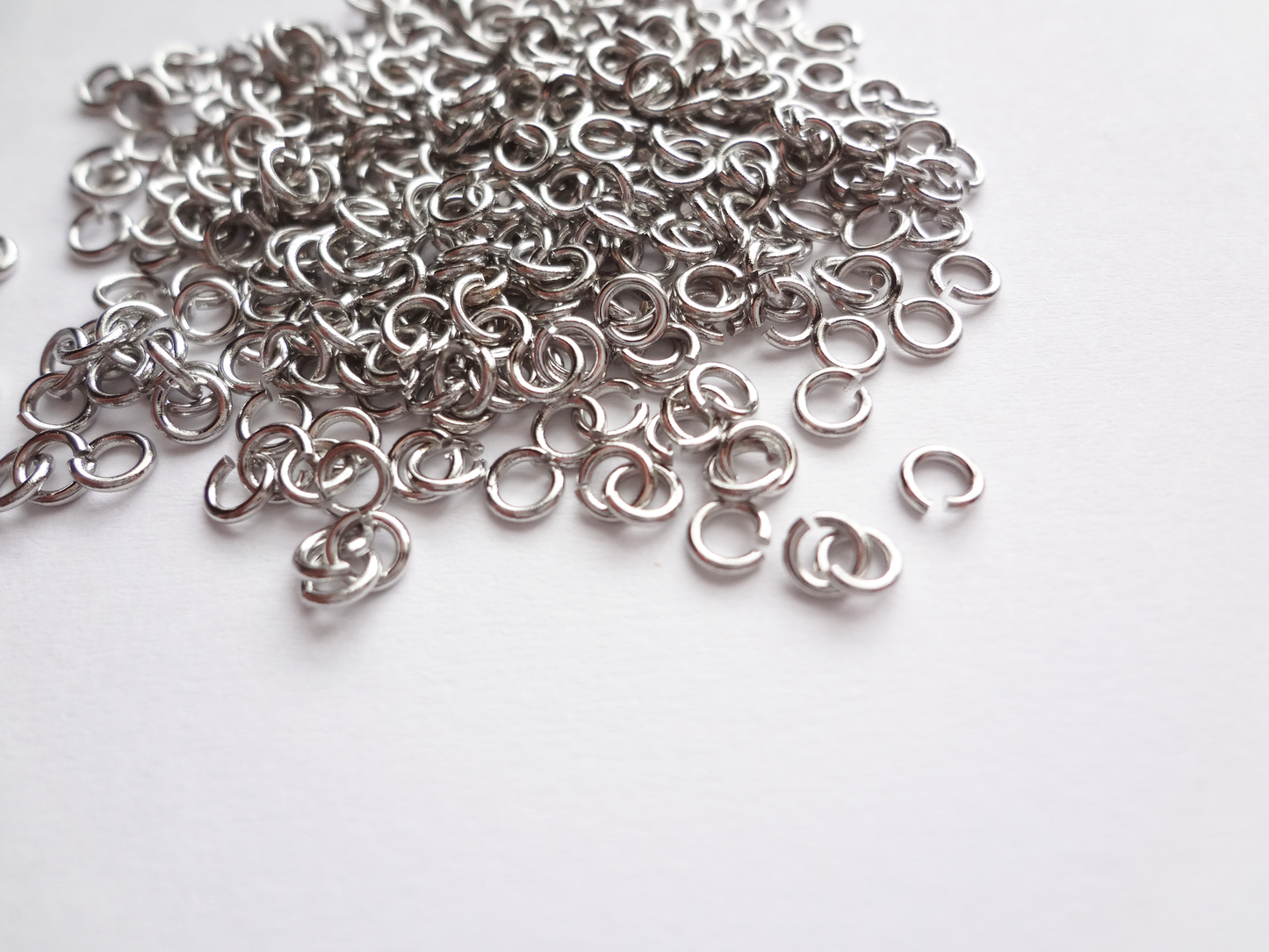 0.7 x 3.5mm Silver Open Jump Rings, 22 gauge