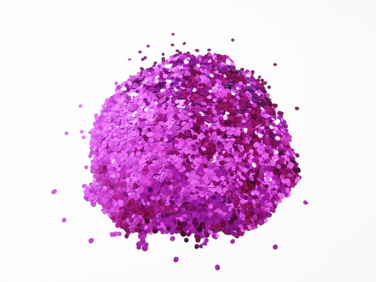 Deep Magenta Purple Loose Glitter, .060" Hex, 1.5mm, 1/16
