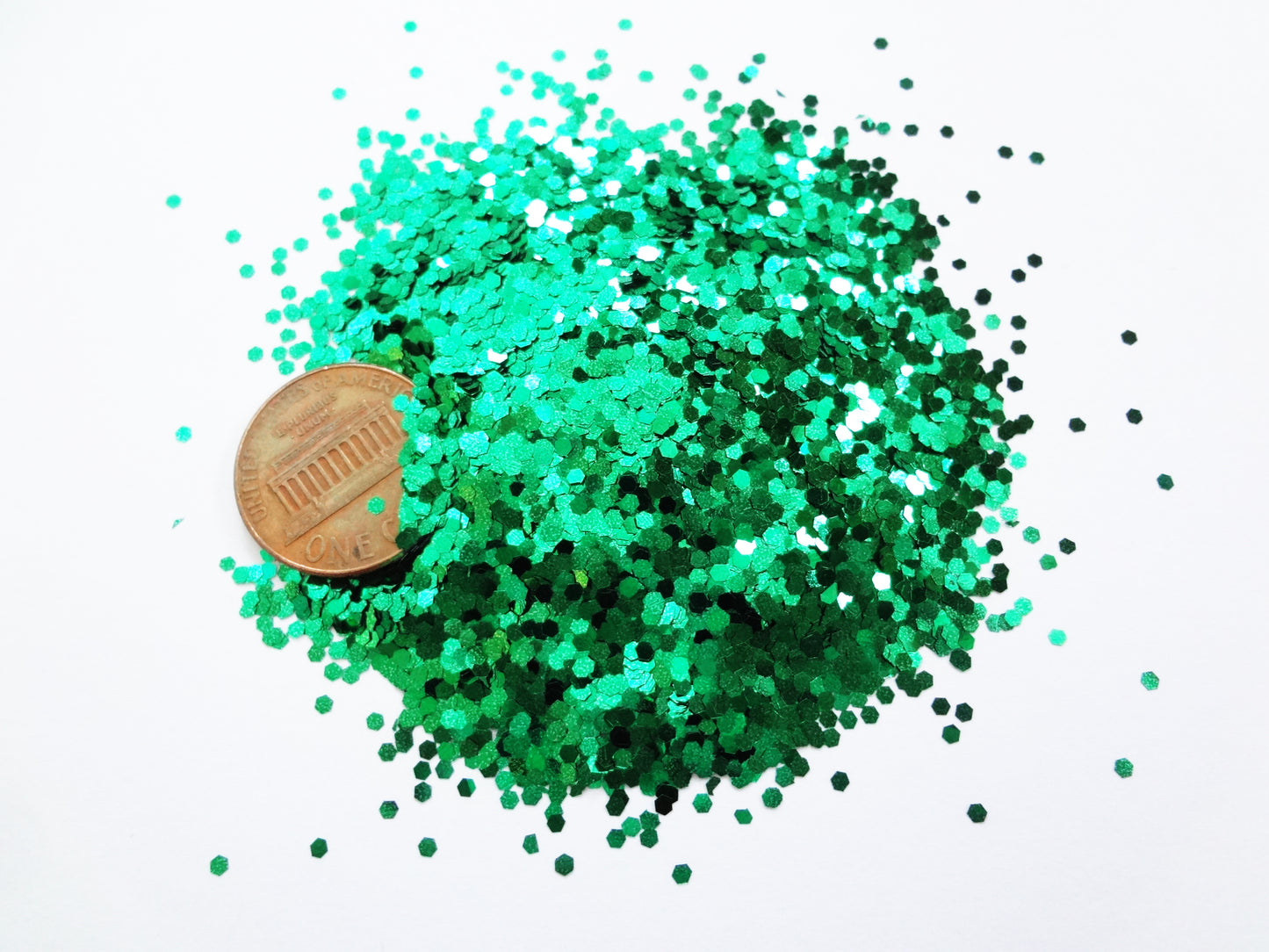 Emerald Green Loose Glitter, .060" Hex, 1.5mm, 1/16