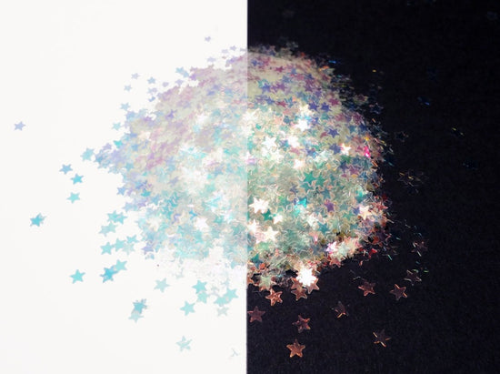 Iridescent Star Glitter, 3mm, Solvent Resistant Glitter