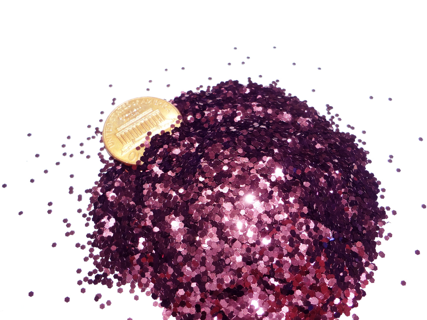 Load image into Gallery viewer, Burgundy Purple Loose Glitter, .040&amp;quot; Hex, 1mm, 1/24 Solvent Resistant Glitter
