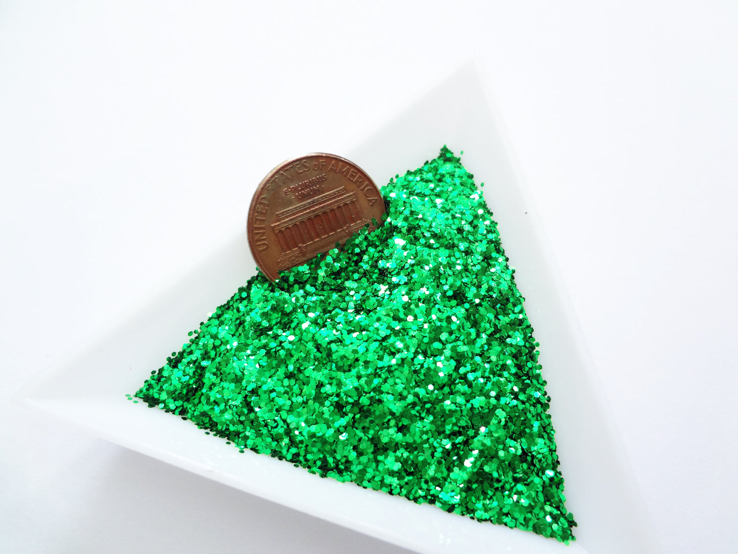 Grass Green Loose Fine Glitter, .025" Hex, 0.6mm, 1/40