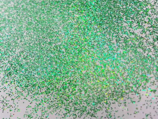 Holographic Laser Green Loose Ultra Fine Glitter, .008" Hex, 0.2mm 1/128