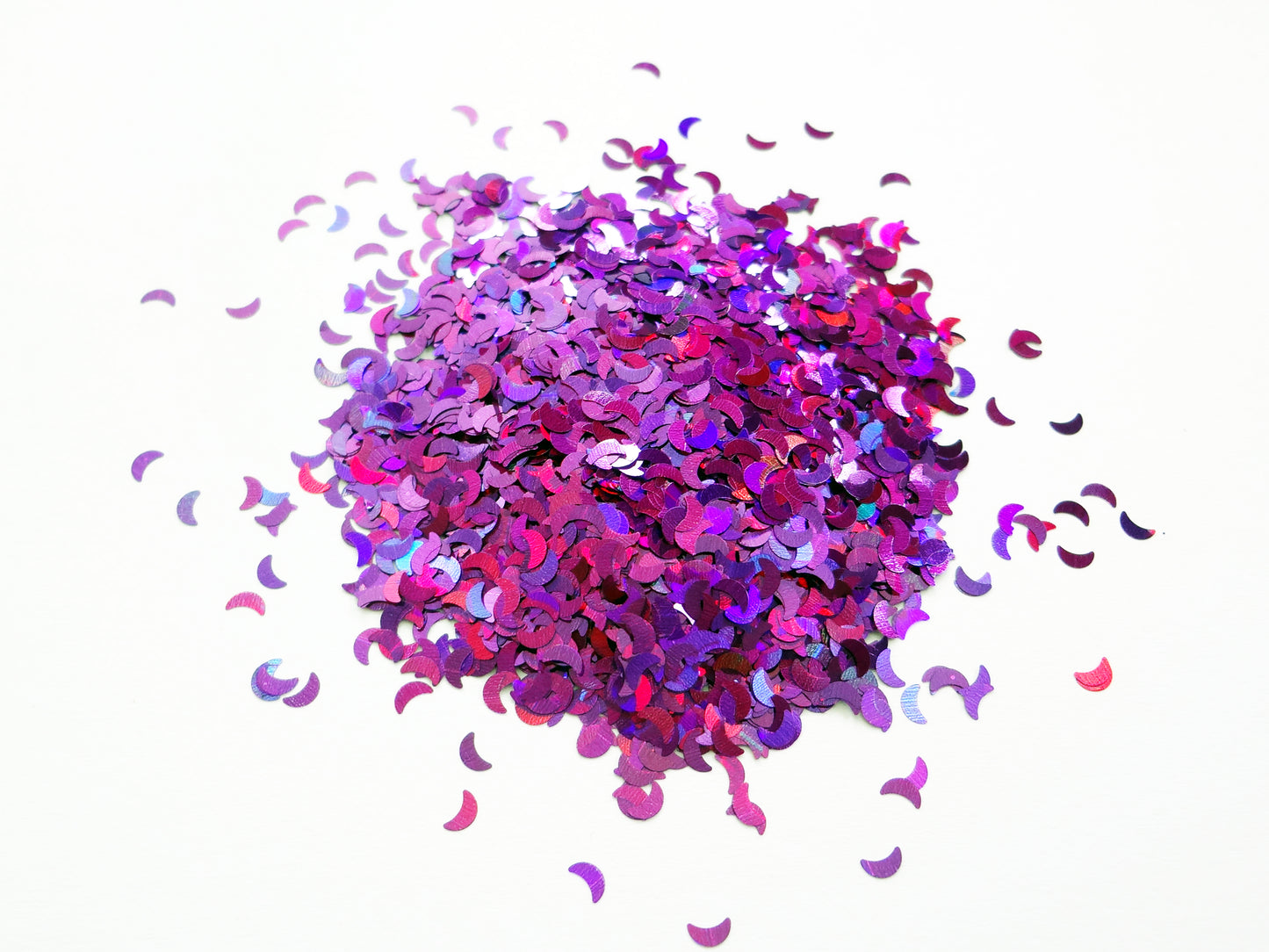 Load image into Gallery viewer, Holographic Laser Violet Moon Glitter, 3mm, Solvent Resistant Glitter
