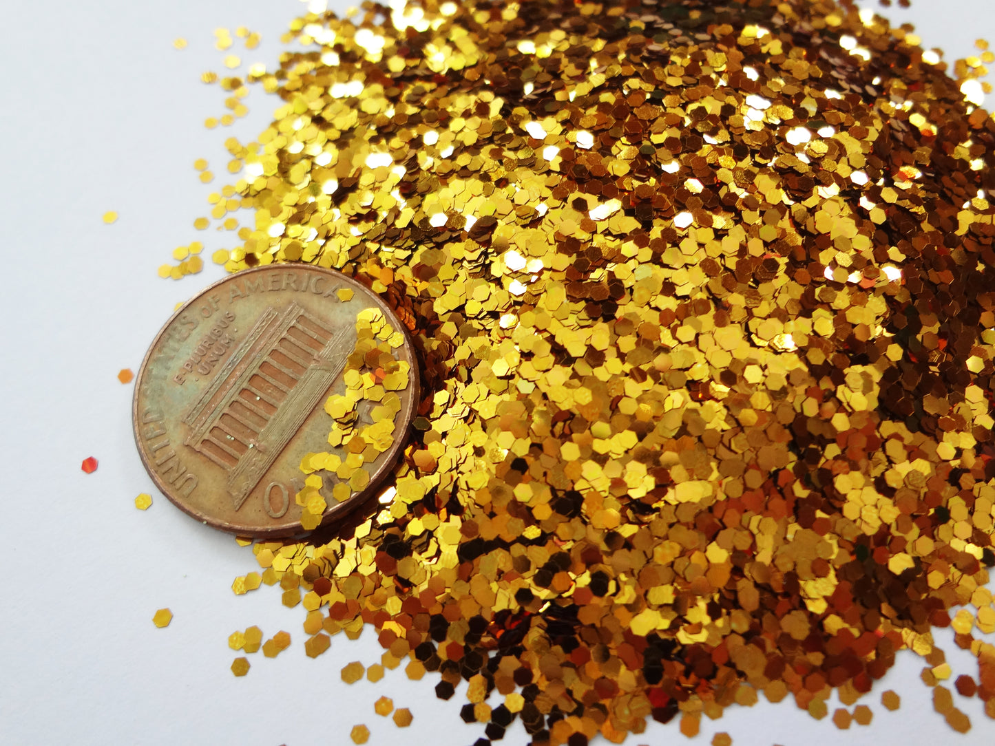 Rich Gold Loose Glitter, .040" Hex, 1mm, 1/24