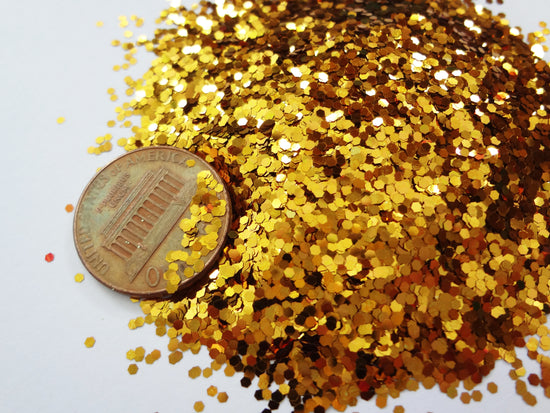 Rich Gold Loose Glitter, .040" Hex, 1mm, 1/24