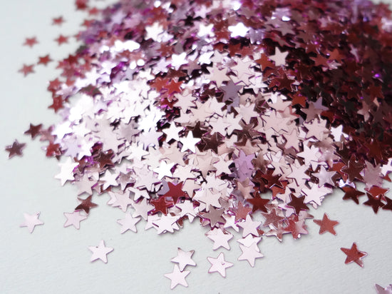 Ice Pink Star Glitter, 3mm