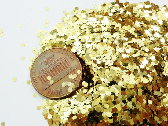 Icarus Gold Loose Glitter, .060" Hex, 1.5mm, 1/16
