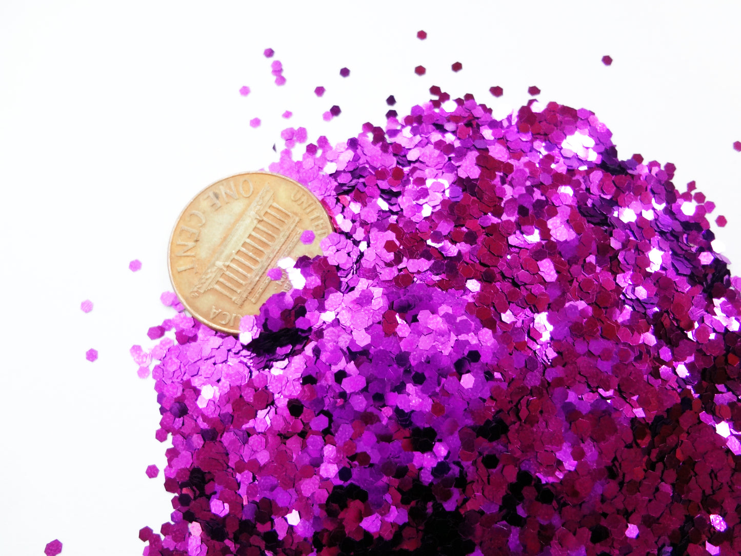 Deep Magenta Purple Loose Glitter, .060" Hex, 1.5mm, 1/16