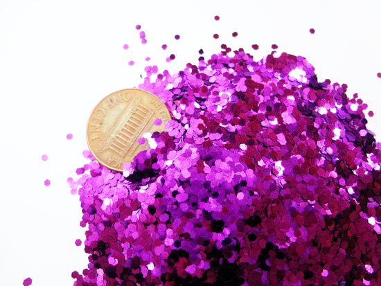 Load image into Gallery viewer, Deep Magenta Purple Loose Glitter, .060&amp;quot; Hex, 1.5mm, 1/16
