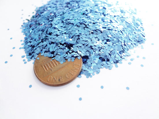 Atlantic Blue Loose Glitter, .040" Hex, 1mm, 1/24 Solvent Resistant Glitter