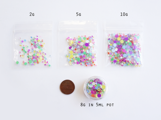 Iridescent White Glass Bubble Effect Flatbacks, 1mm to 5mm Mixed Sizes