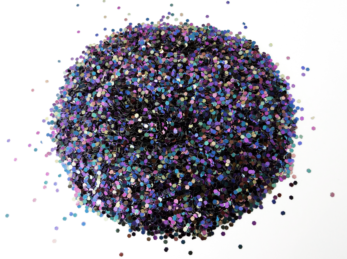Load image into Gallery viewer, Dark Rainbow Loose Glitter, .040&amp;quot; Hex, 1mm, 1/24
