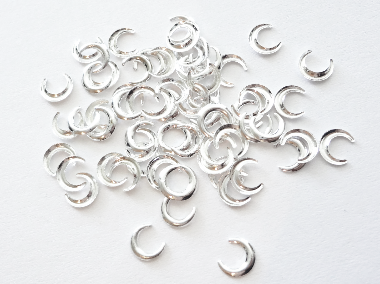 5mm Silver Crescent Moon Studs