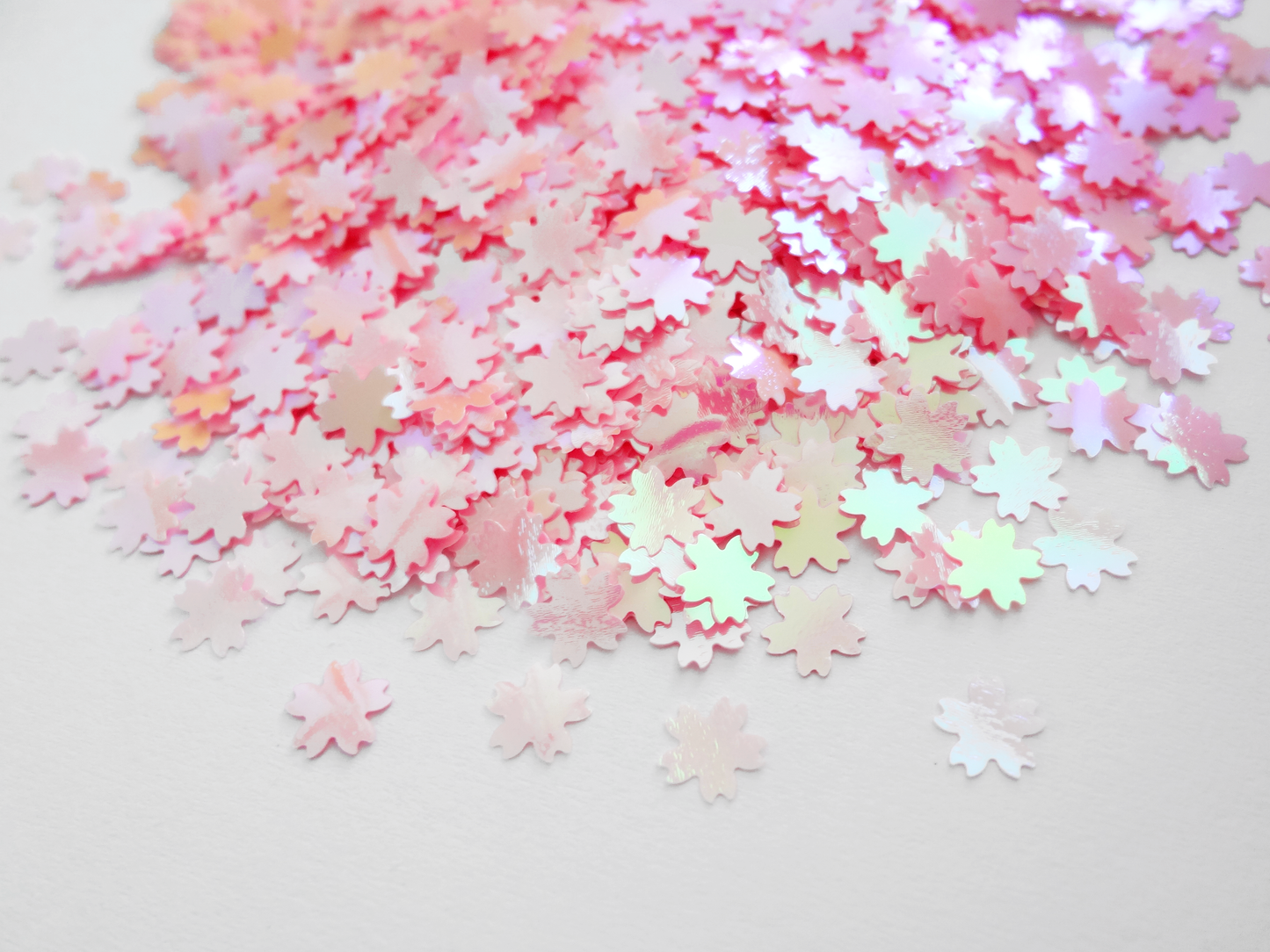 Iridescent Pink Cherry Blossom Flower Glitter, 5mm