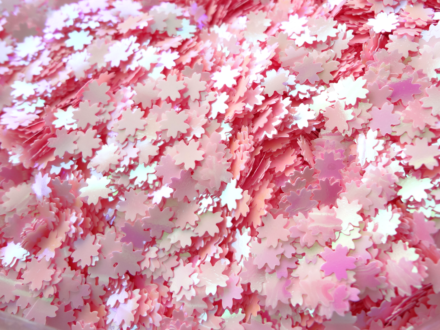 Iridescent Pink Cherry Blossom Flower Glitter, 5mm