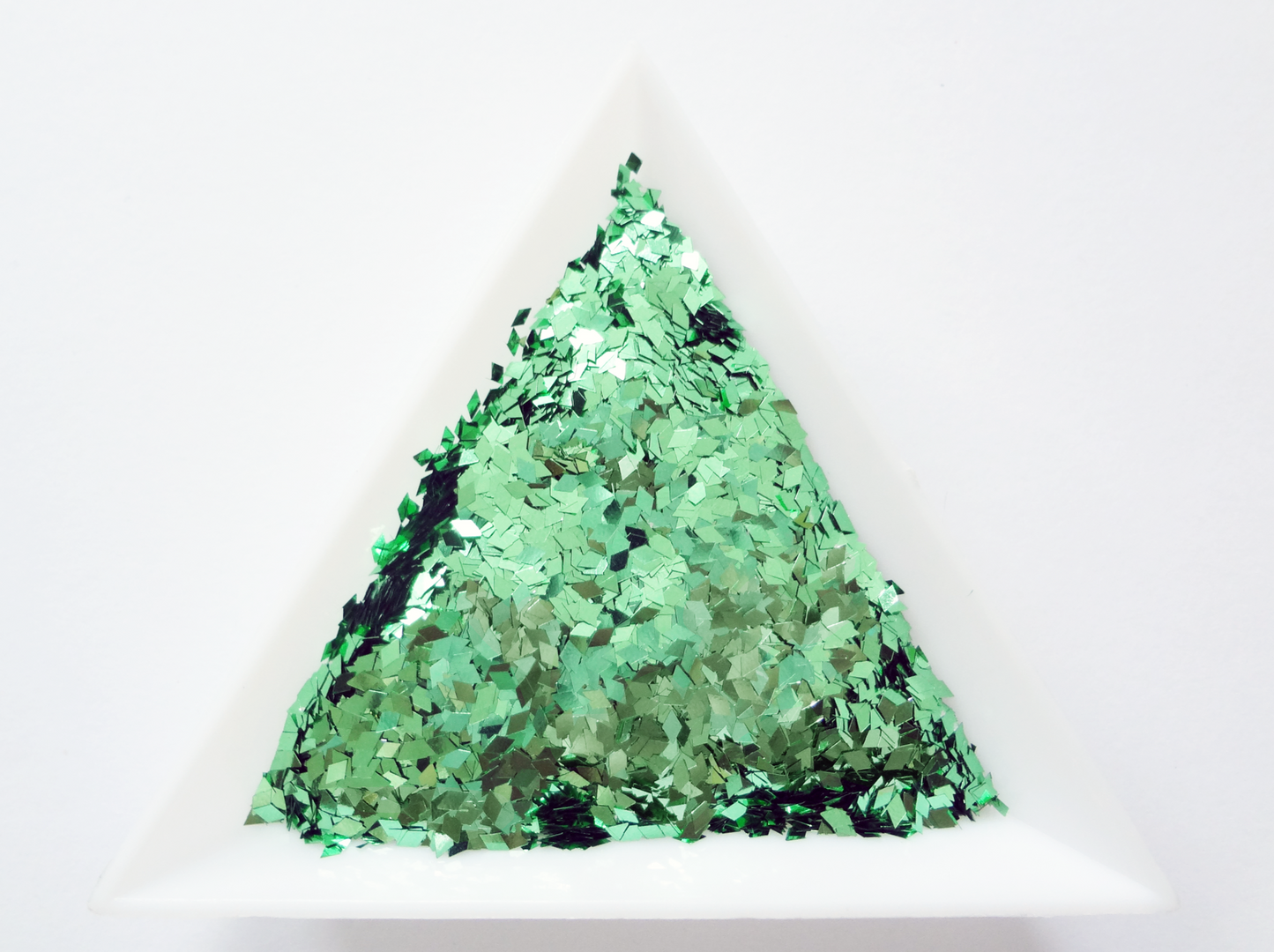 Celadon Green Diamond Shape Glitter, 3x1.5mm, Solvent Resistant Glitter