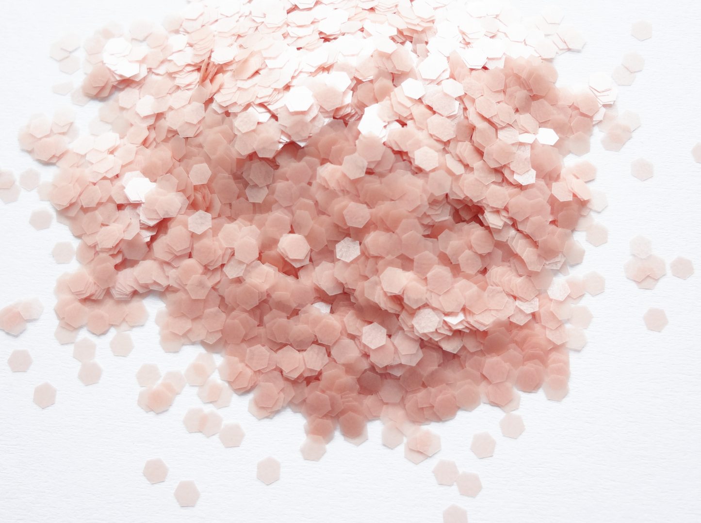 Blush Pink Loose Glitter, .080" Hex, 2mm, 1/12 Solvent Resistant Glitter