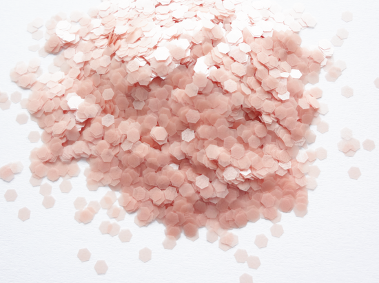 Blush Pink Loose Glitter, .080" Hex, 2mm, 1/12 Solvent Resistant Glitter