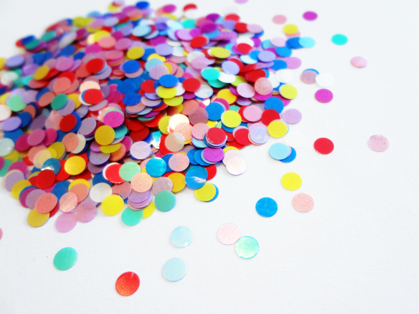 Rainbow Translucent Circle, 3mm, Solvent Resistant Glitter