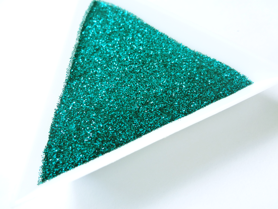 Dark Teal Green Loose Ultra Fine Glitter, .008" Hex, 0.2mm 1/128