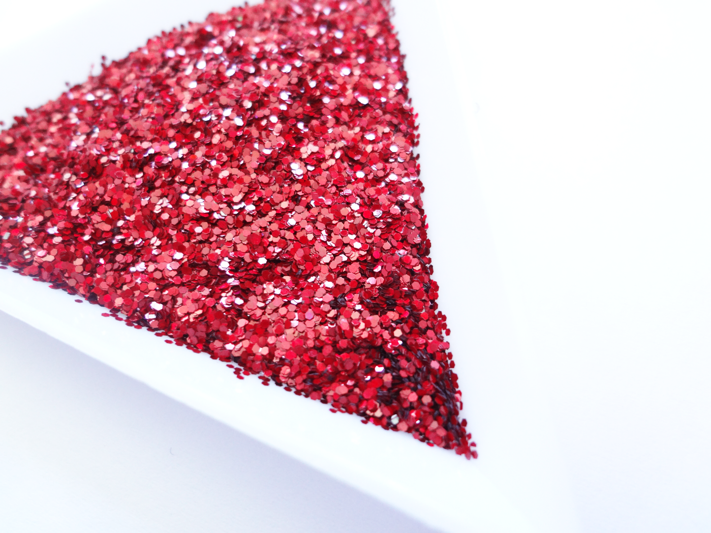 High Flash Laser Red Loose Fine Glitter, .025" Hex, 0.6mm, 1/40