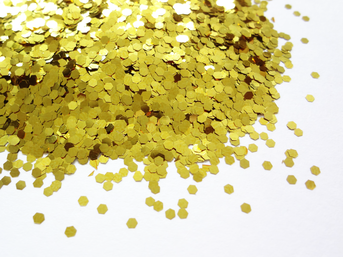 Bright Gold Loose Glitter, .060" Hex, 1.5mm, 1/16