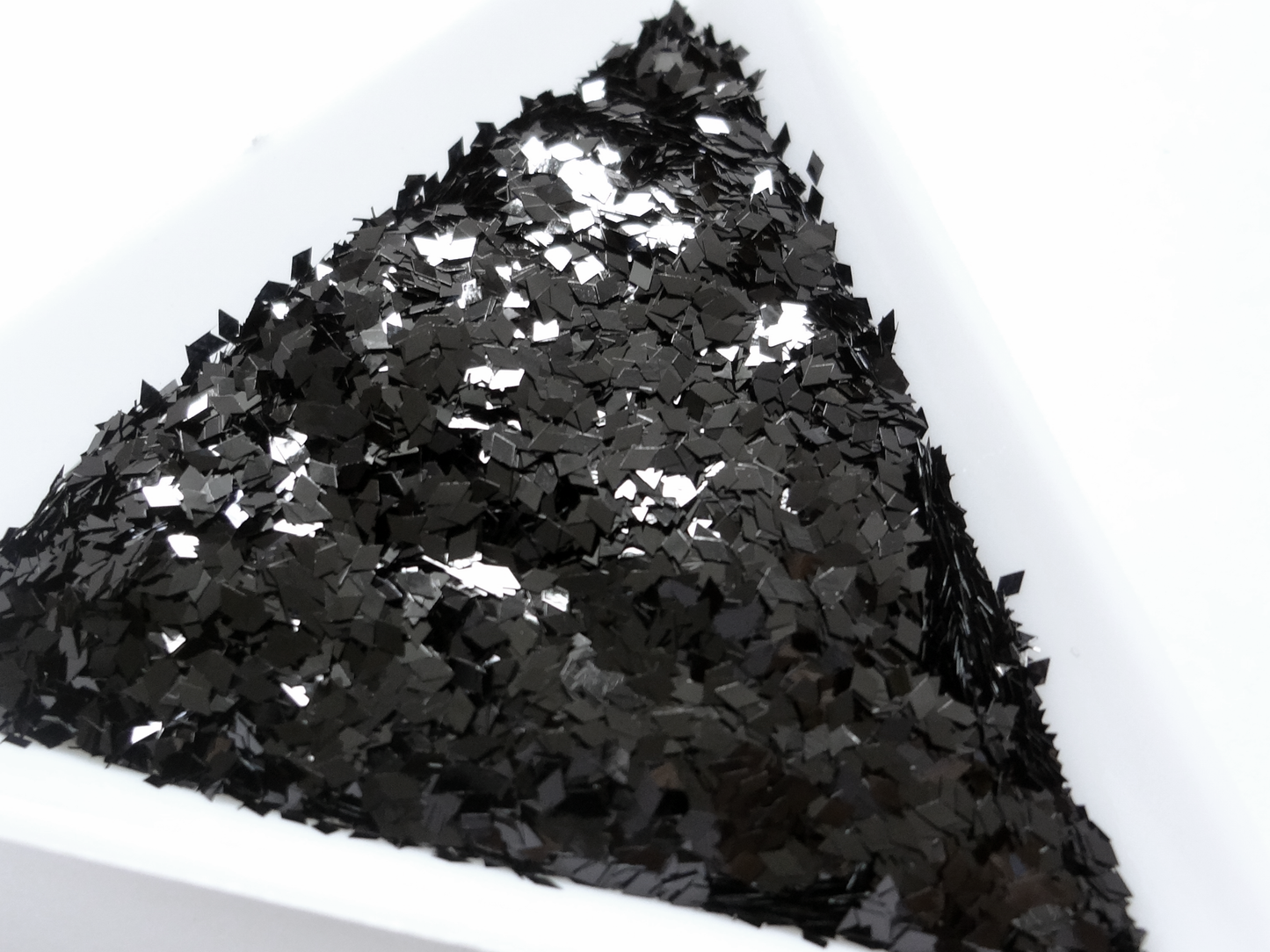 Charcoal Black Diamond Shape Glitter, 2x1mm, Solvent Resistant Glitter