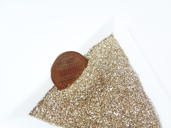 Platinum Blond Gold Loose Ultra Fine Glitter, .008" Hex, 0.2mm 1/128 Solvent Resistant Glitter