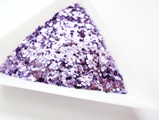 Lavender Purple Loose Glitter, .040" Hex, 1mm, 1/24 Solvent Resistant Glitter