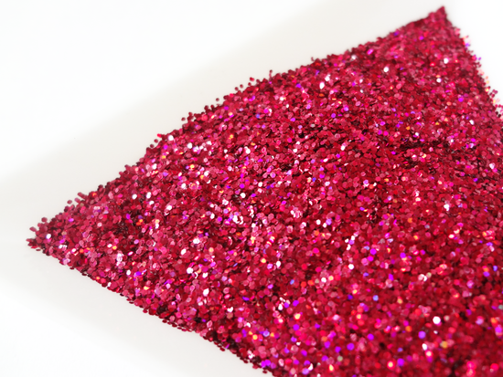 Holographic Wildberry Pink Loose Glitter, .015" Hex, 0.4mm, 1/64 Solvent Resistant Glitter