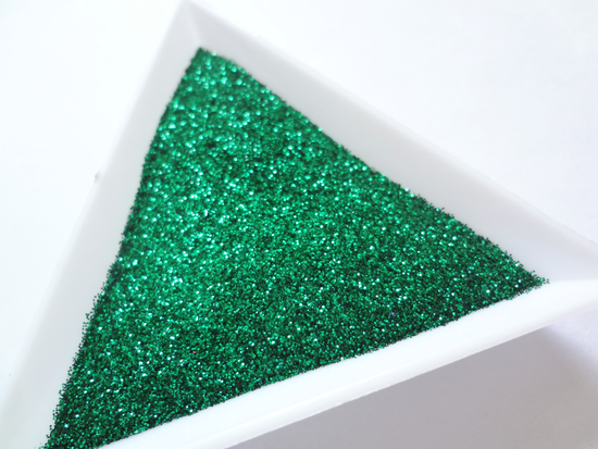 Forest Green Loose Ultra Fine Glitter, .008" Hex, 0.2mm 1/128