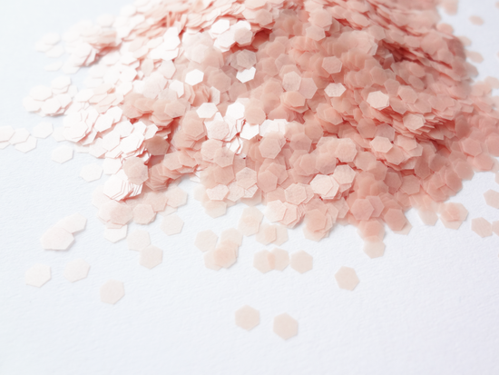 Blush Pink Loose Glitter, .080" Hex, 2mm, 1/12 Solvent Resistant Glitter