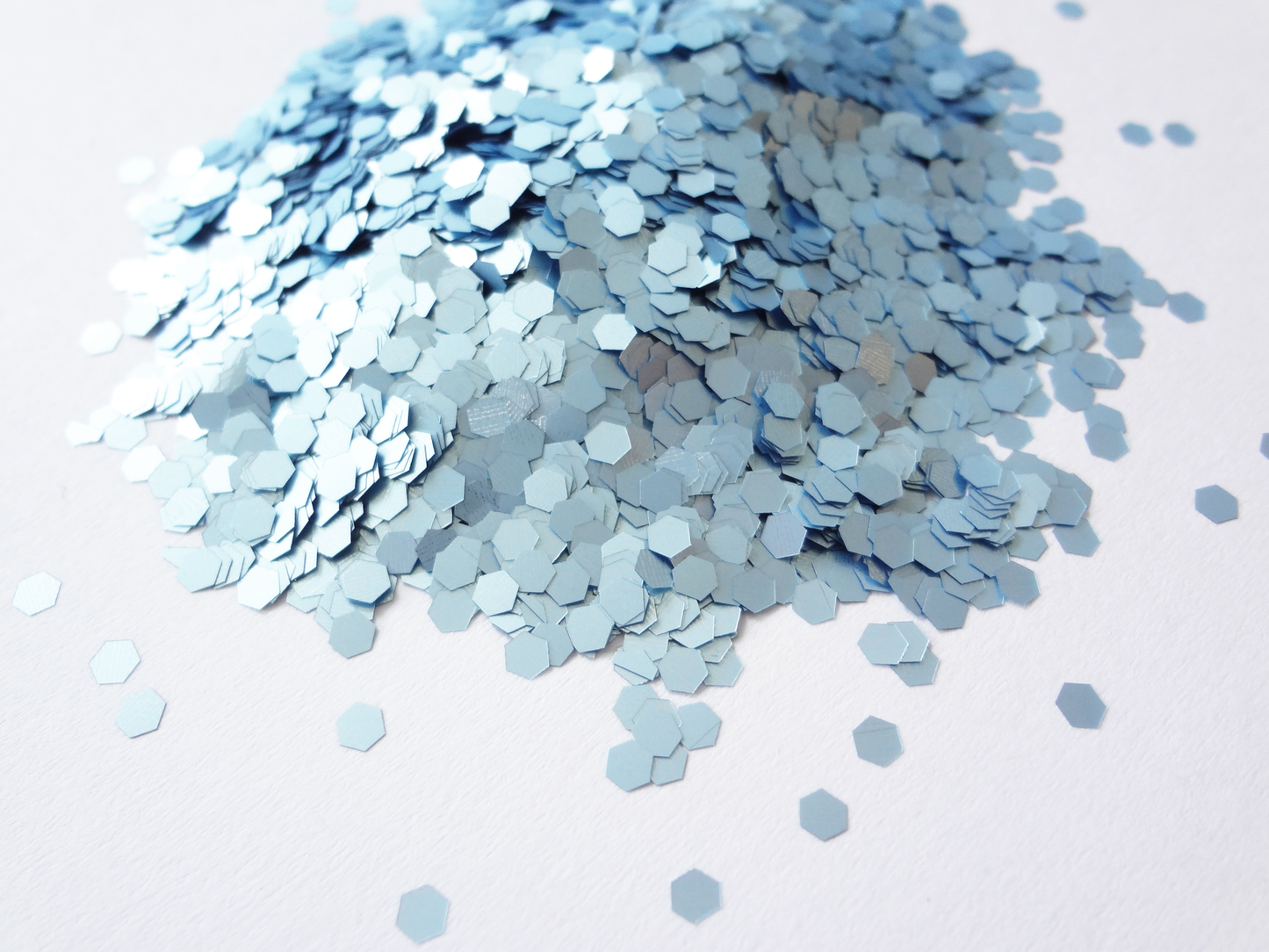 Ice Powder Blue Loose Glitter, .080" Hex, 2mm, 1/12 Solvent Resistant Glitter