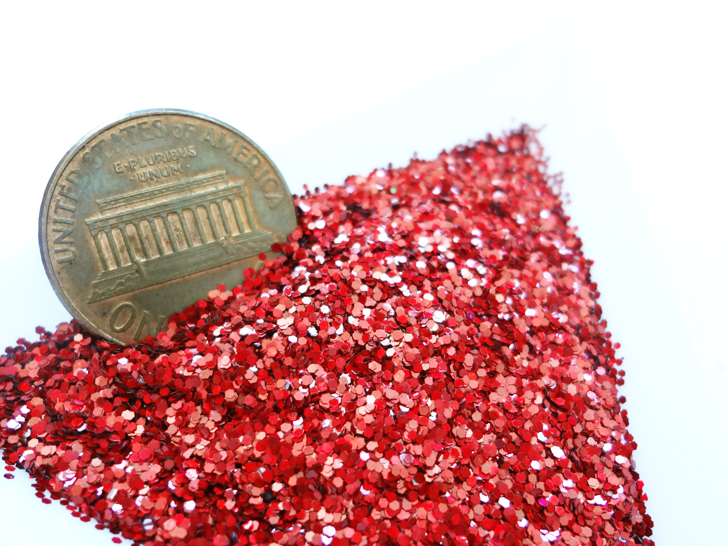 Load image into Gallery viewer, High Flash Laser Red Loose Fine Glitter, .025&amp;quot; Hex, 0.6mm, 1/40
