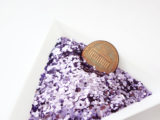 Lavender Purple Loose Glitter, .040" Hex, 1mm, 1/24 Solvent Resistant Glitter