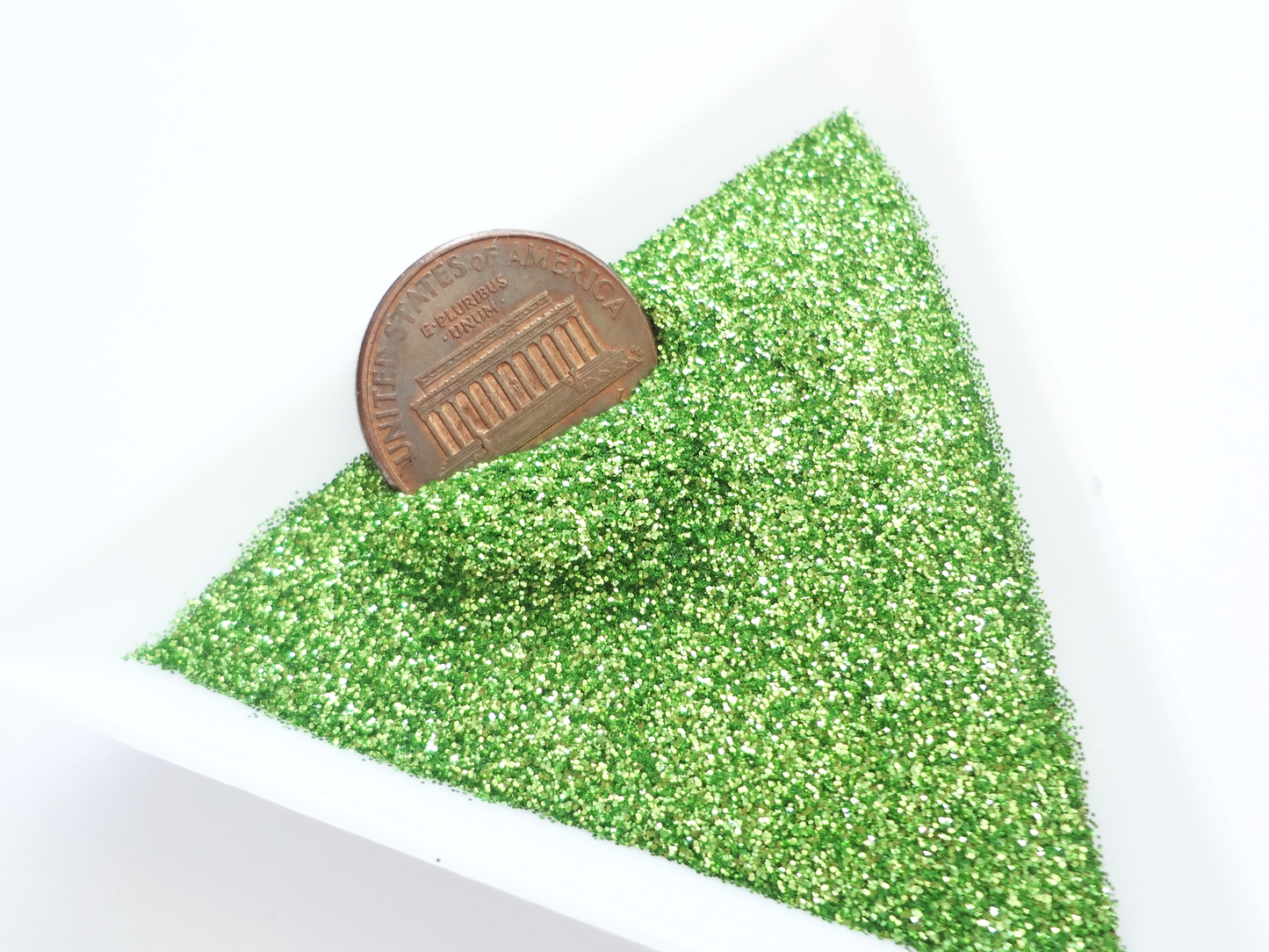 Chartreuse Green Loose Ultra Fine Glitter, .008" Hex, 0.2mm 1/128