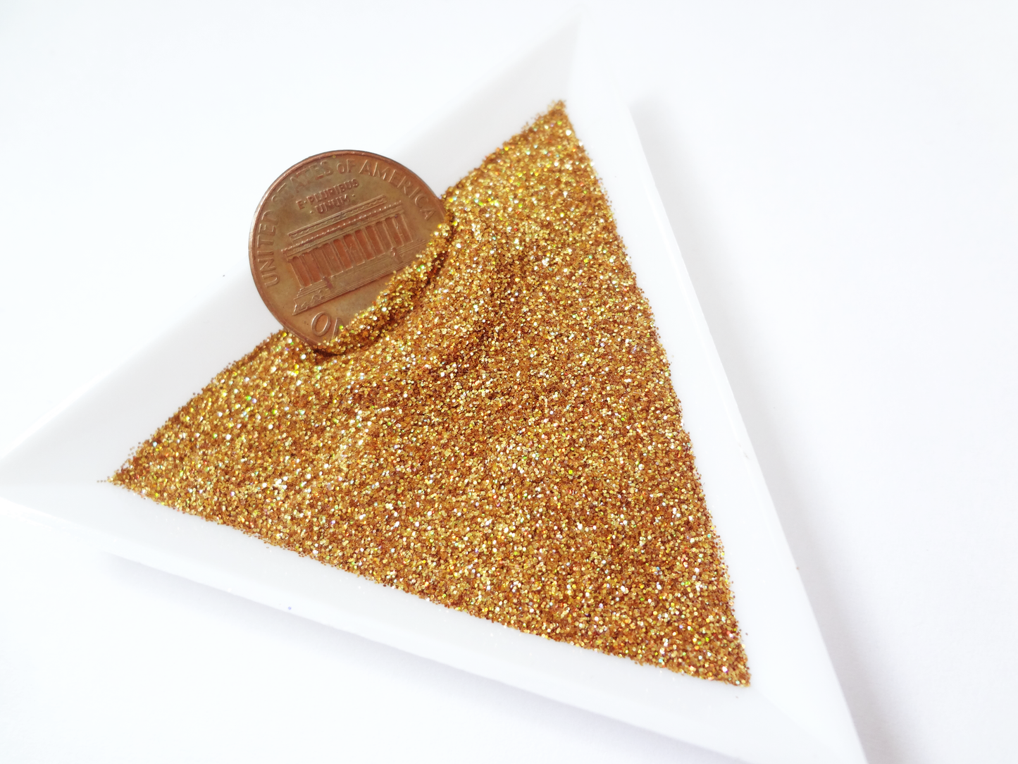 Holographic Laser Gold Loose Ultra Fine Glitter, .008" Hex, 0.2mm 1/128 Solvent Resistant Glitter