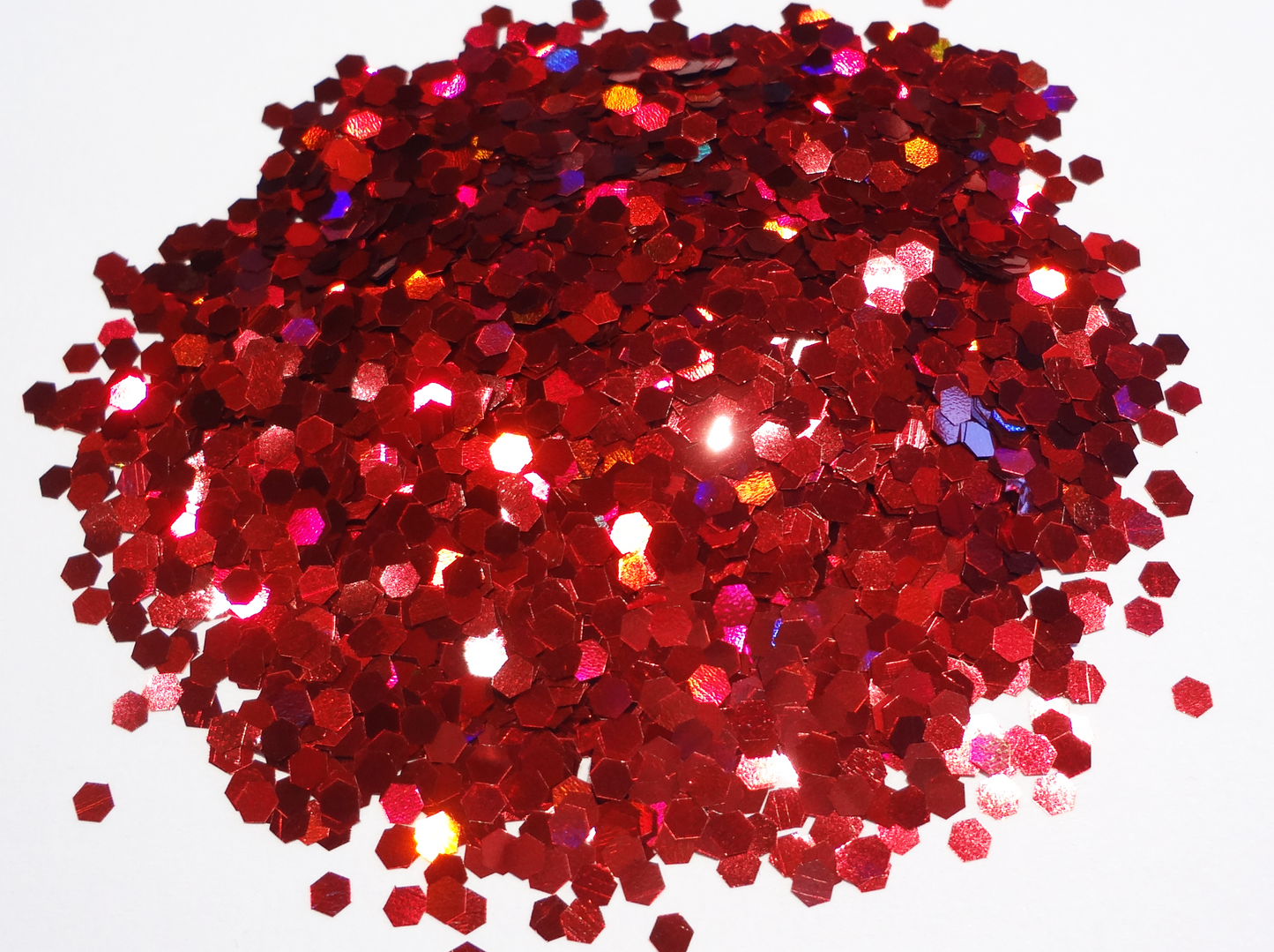Holographic Laser Red Loose Glitter, .080" Hex, 2mm, 1/12