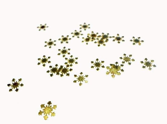 5mm Gold Snowflakes, Nail Art Slices