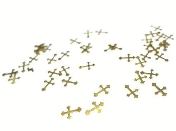 5x4mm Gold Crosses, Nail Art Slices